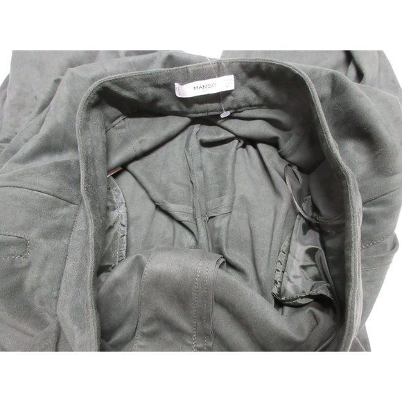 MANGO Suit faux suede pleated front tapered leg pants - Picture 5 of 12